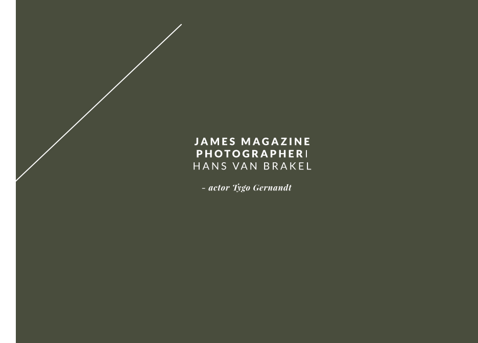 JAMES MAGAZINE PHOTOGRAPHERI HANS VAN BRAKEL - actor Tygo Gernandt