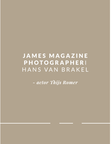JAMES MAGAZINE PHOTOGRAPHERI HANS VAN BRAKEL - actor Thijs Romer